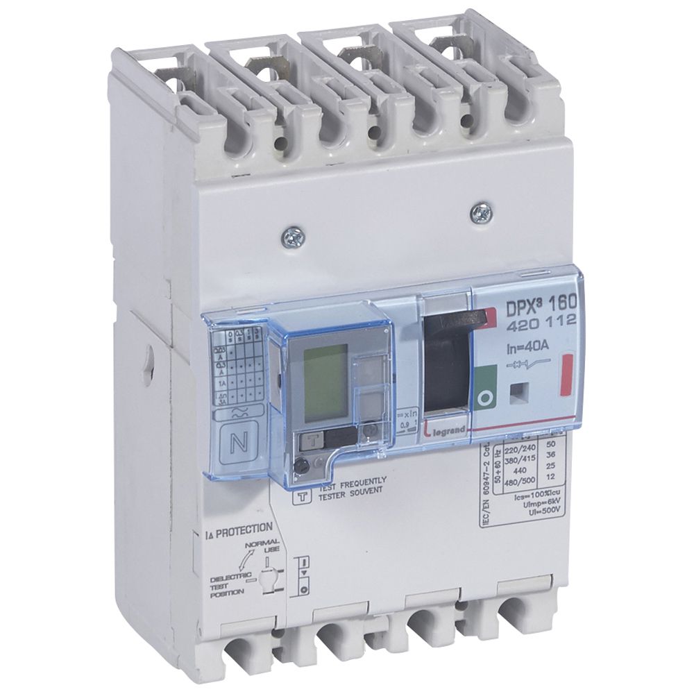 WYŁĄCZNIK 40A 4-POLOWY 36KA Z ZABEZPIECZENIEM RÓŻNICOWYM DPX3 160 - 420112 - LEGRAND
