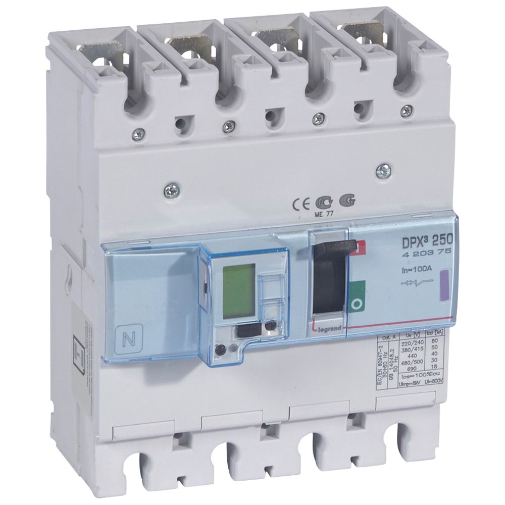 WYŁĄCZNIK 100A 4-POLOWY 50KA DPX3 250 EL - 420375 - LEGRAND