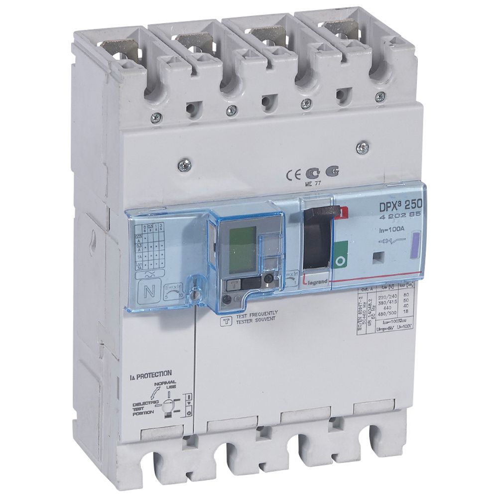 WYŁĄCZNIK 100A 4-POLOWY 50KA Z ZABEZPIECZENIEM RÓŻNICOWYM DPX3 250 - 420285 - LEGRAND