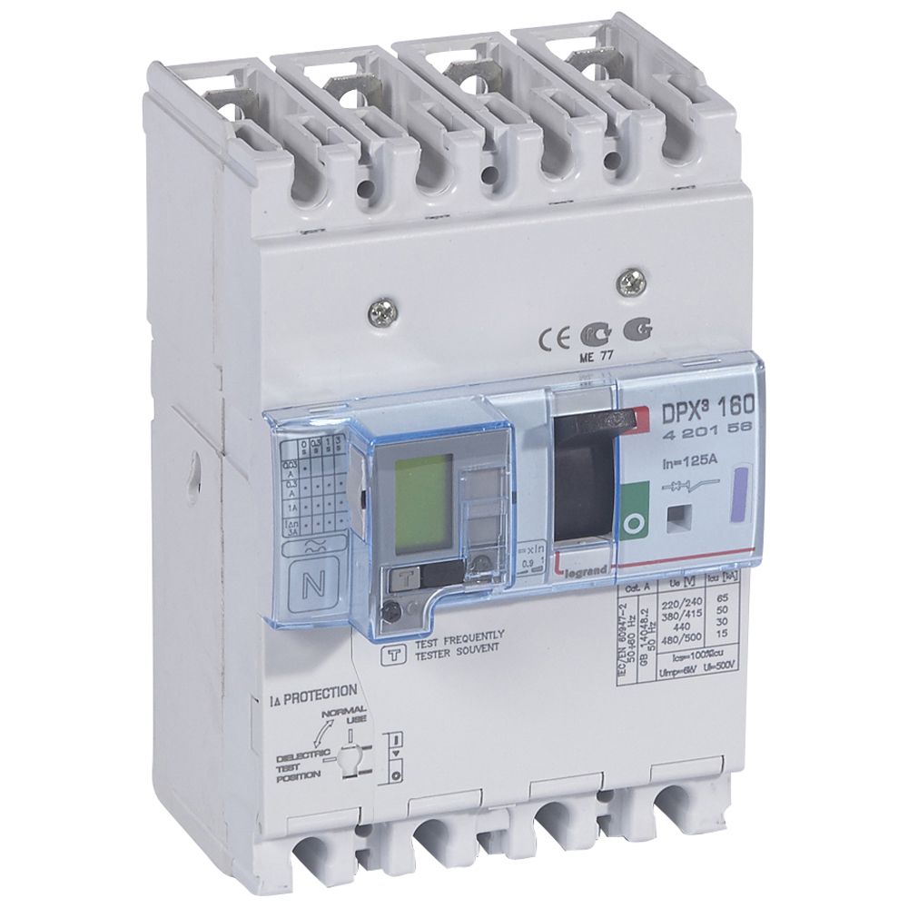 WYŁĄCZNIK 125A 4-POLOWY 50KA Z ZABEZPIECZENIEM RÓŻNICOWYMDPX3 160 - 420156 - LEGRAND