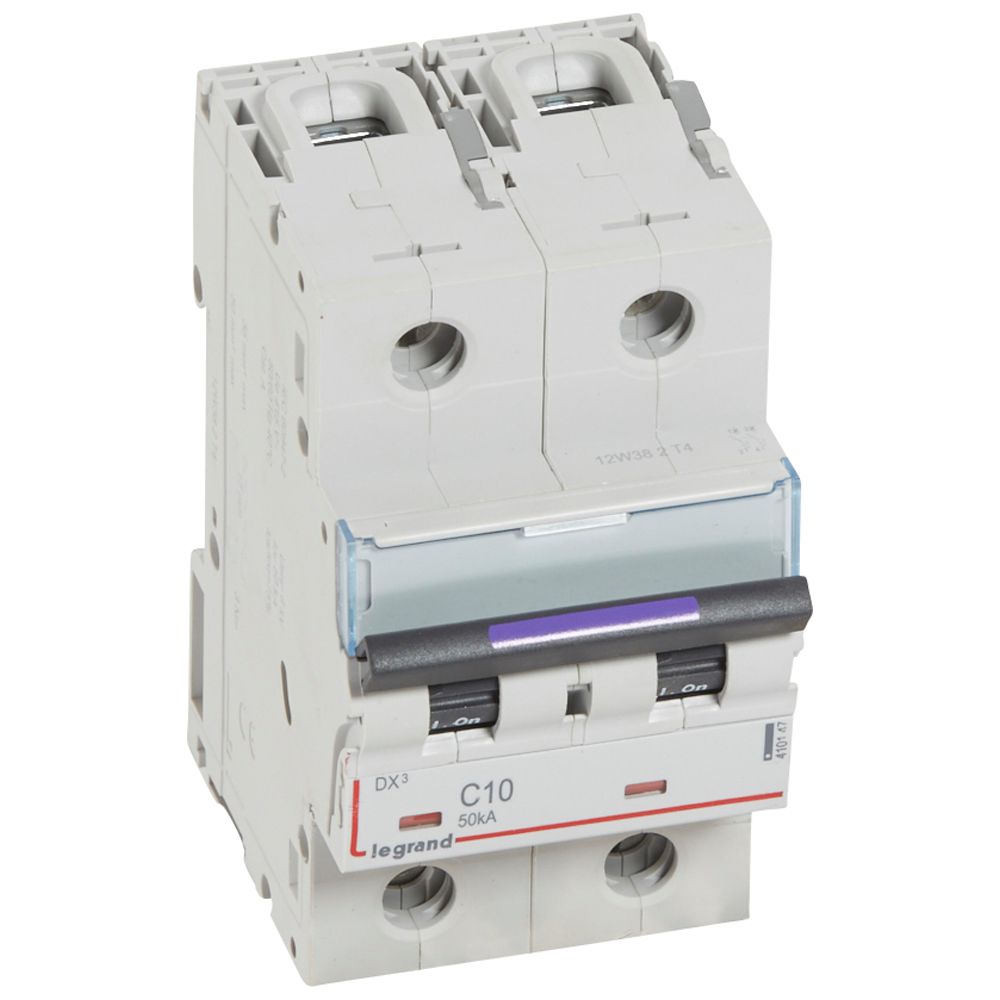 WYŁĄCZNIK NADPRĄDOWY C 10A 2-POLOWY 50KA DX3 S322 - 410147 - LEGRAND