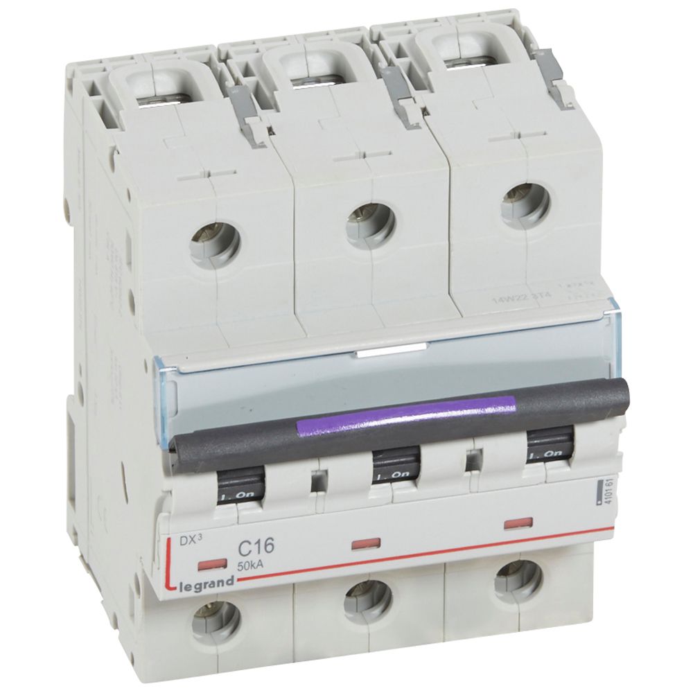 WYŁĄCZNIK NADPRĄDOWY C 16A 3-POLOWY 50KA DX3 S323 - 410161 - LEGRAND