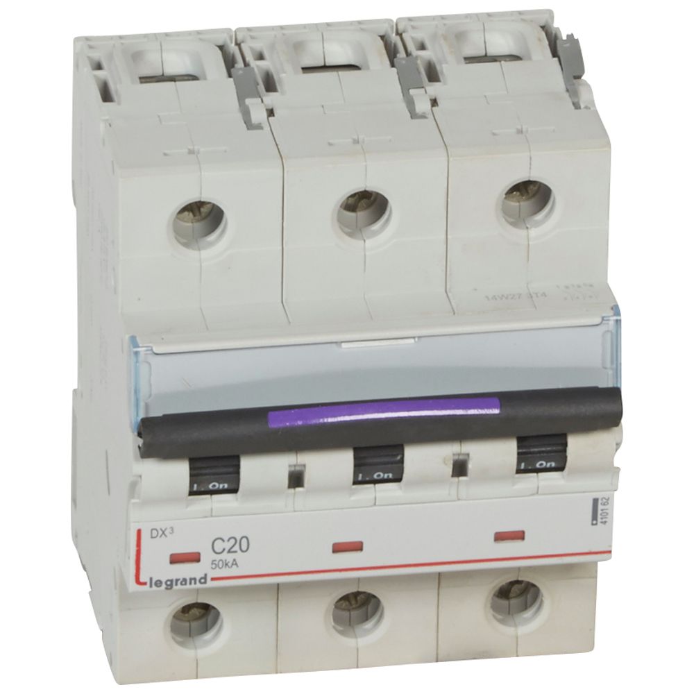 WYŁĄCZNIK NADPRĄDOWY C 20A 3-POLOWY 50KA DX3 S323 - 410162 - LEGRAND