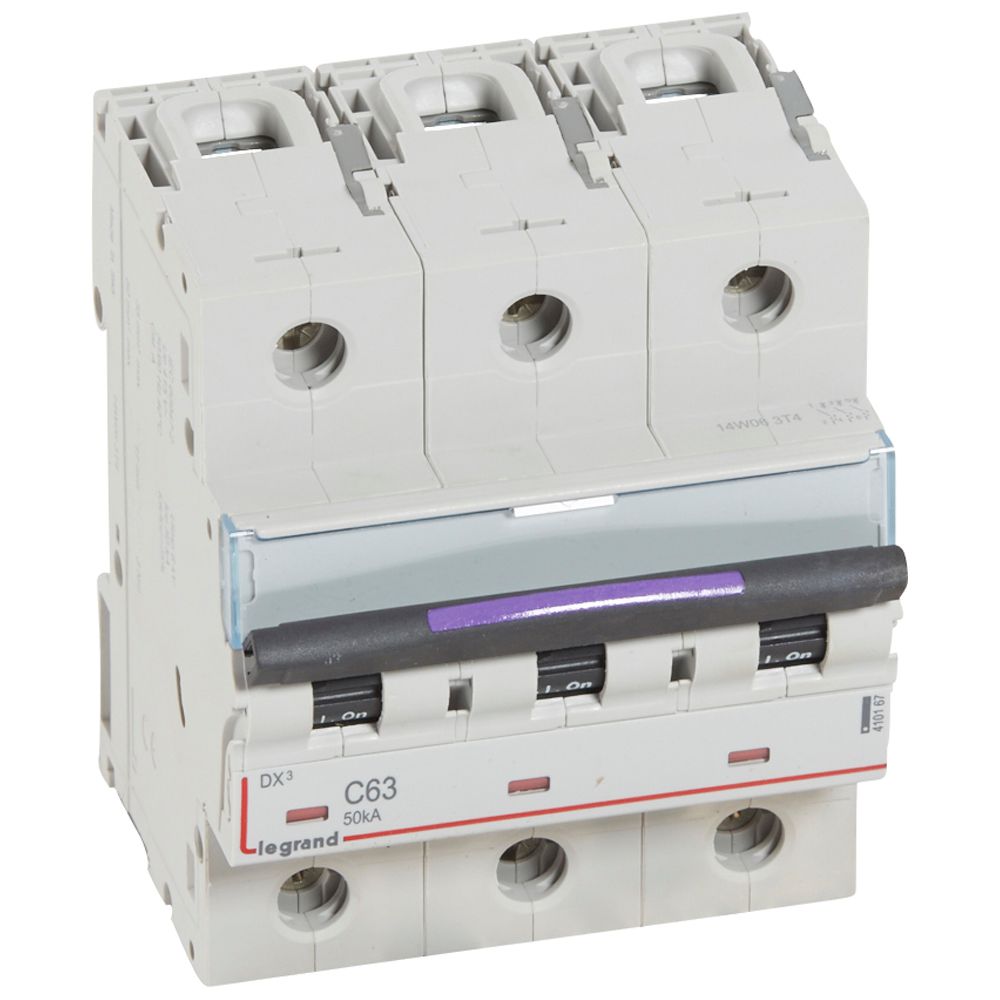 WYŁĄCZNIK NADPRĄDOWY C 63A 3-POLOWY 50KA DX3 S323 - 410167 - LEGRAND