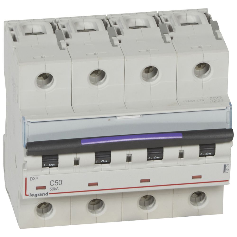 WYŁĄCZNIK NADPRĄDOWY C 50A 4-POLOWY 50KA DX3 S324 - 410179 - LEGRAND