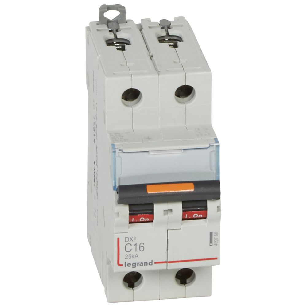 WYŁĄCZNIK NADPRĄDOWY C 16A 2-POLOWY 25KA DX3 S322 - 409768 - LEGRAND