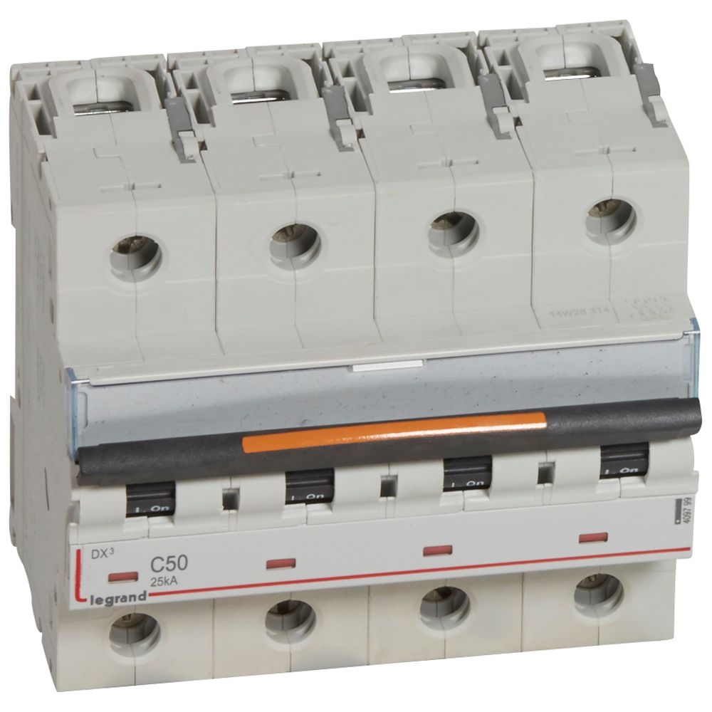 WYŁĄCZNIK NADPRĄDOWY C 50A 4-POLOWY 25KA DX3 S324 - 409799 - LEGRAND