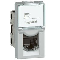 GNIAZDO 1XRJ45 1 MODUŁ KAT. 6A UTP ALUMINIUM MOSAIC - 079471 - LEGRAND