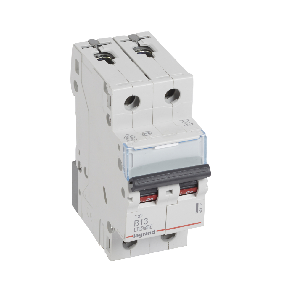 WYŁĄCZNIK NADPRĄDOWY B 13A 2 POLOWY CHARAKTERYSTYKA B SERII TX3 S312 - 404111 - LEGRAND