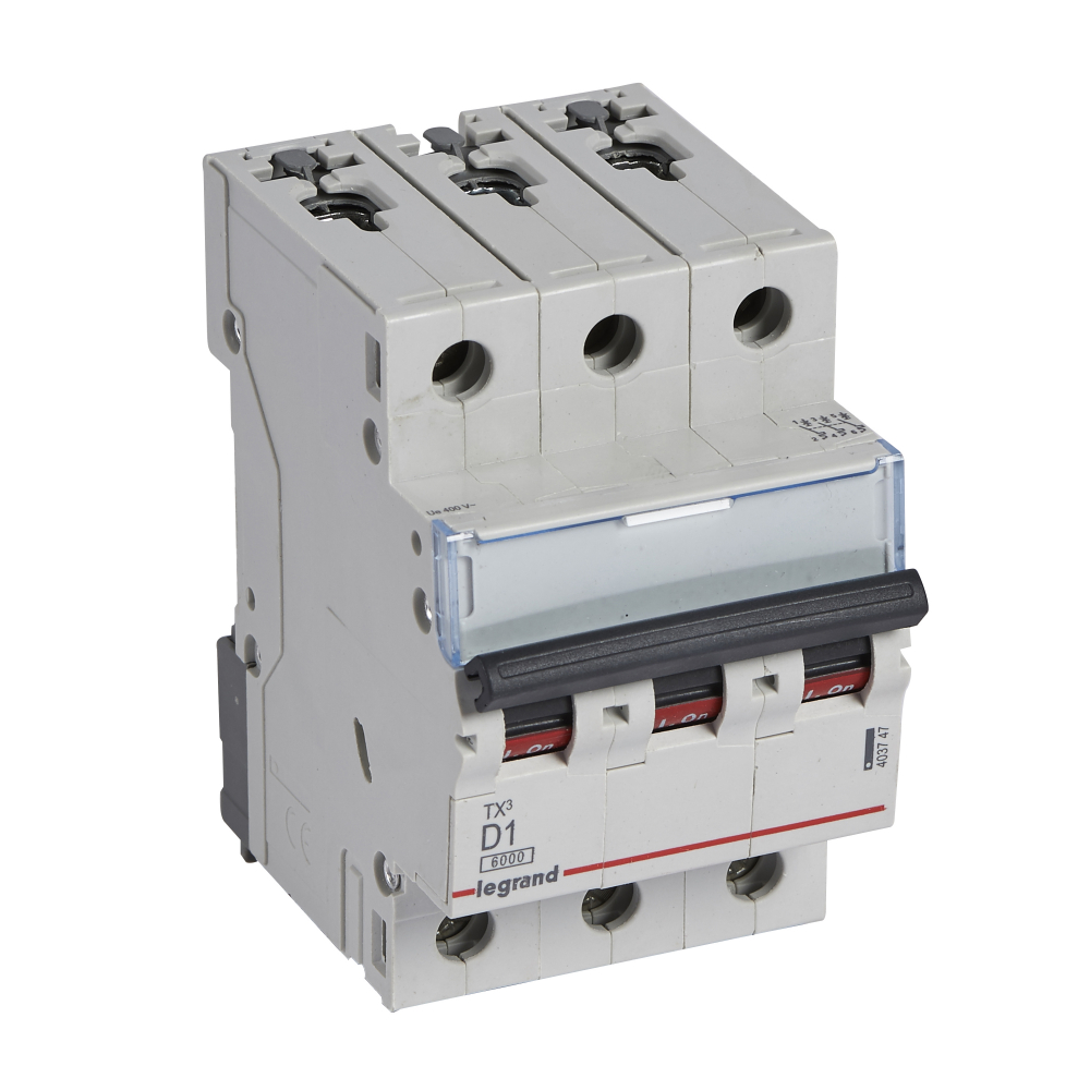 WYŁĄCZNIK NADPRĄDOWY D 1A 3 POLOWY CHARAKTERYSTYKA D SERII TX3 S303 - 403747 - LEGRAND
