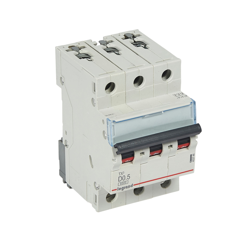 WYŁĄCZNIK NADPRĄDOWY D 0,5A 3 POLOWY CHARAKTERYSTYKA D SERII TX3 S303 - 403746 - LEGRAND