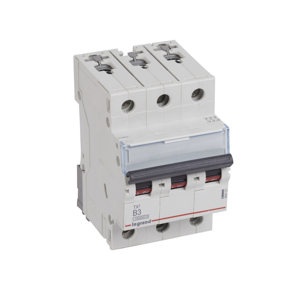 WYŁĄCZNIK NADPRĄDOWY B 3A 3 POLOWY CHARAKTERYSTYKA B SERII TX3 S313 - 404121 - LEGRAND