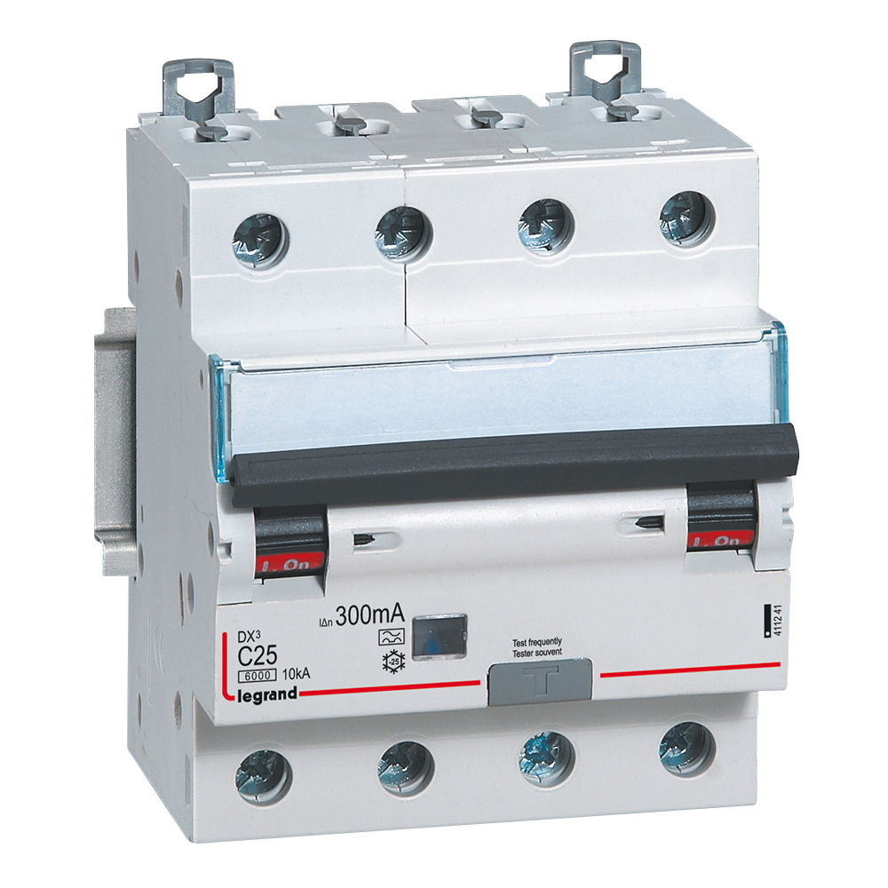 WYŁĄCZNIK RÓŻNICOWY P 314 4P C 25A 300MA TYP A SERII DX3 - 411241 - LEGRAND