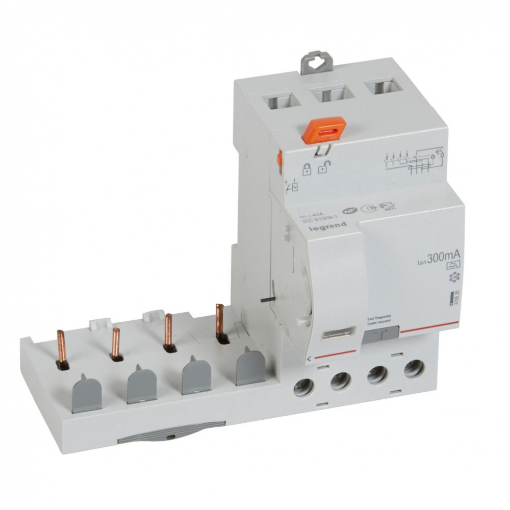 BLOK RÓŻNICOWY 40A 300MA 4-POLOWY TYP A SERII DX3 PR 304 - 410528 - LEGRAND