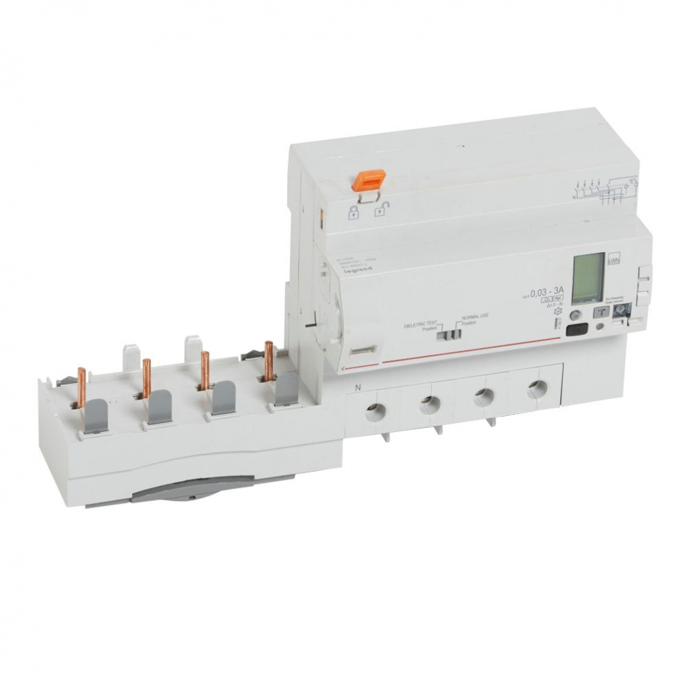 BLOK RÓŻNICOWY Z LICZNIKIEM ENERGII 63A 4-POLOWY Z REGULACJĄ 30-3000MA TYP HPI SERII DX3 PR 304 - 410657 - LEGRAND