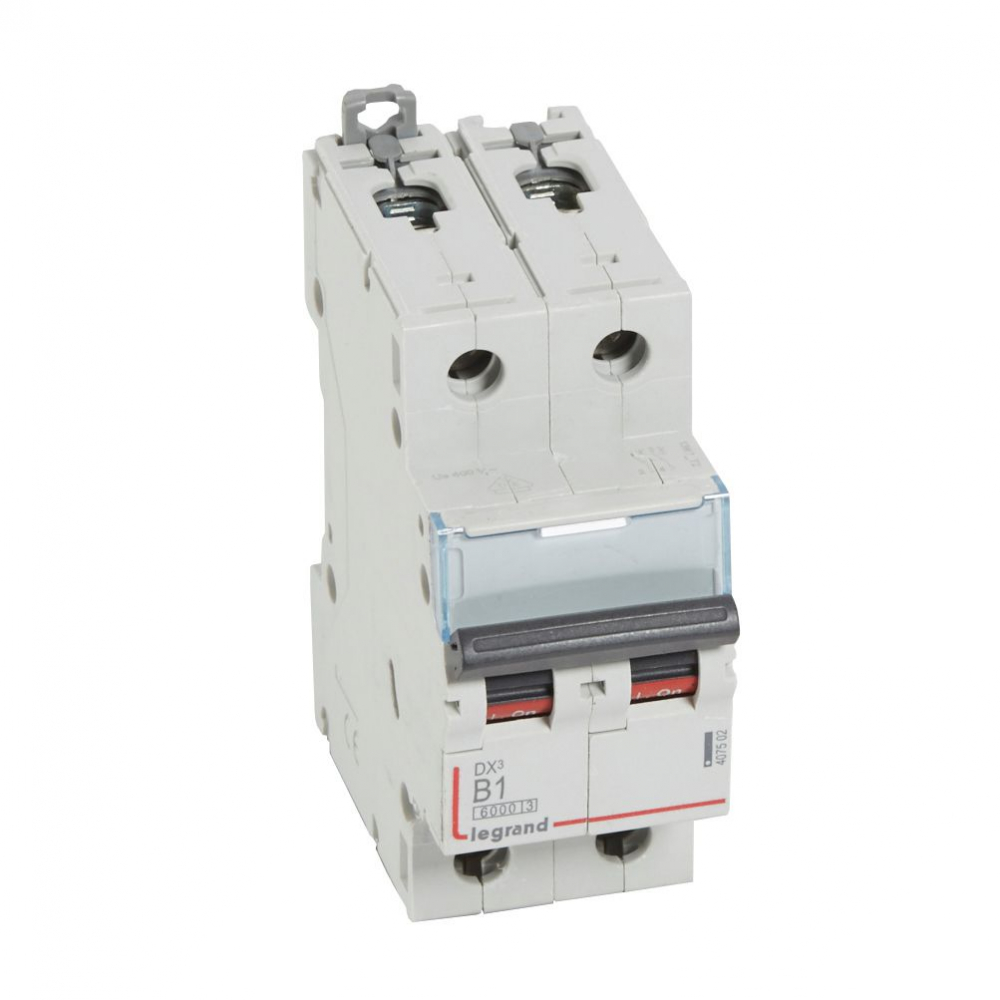 WYŁĄCZNIK NADPRĄDOWY B 1A 2-POLOWY SERII DX3 S 302 - 407502 - LEGRAND