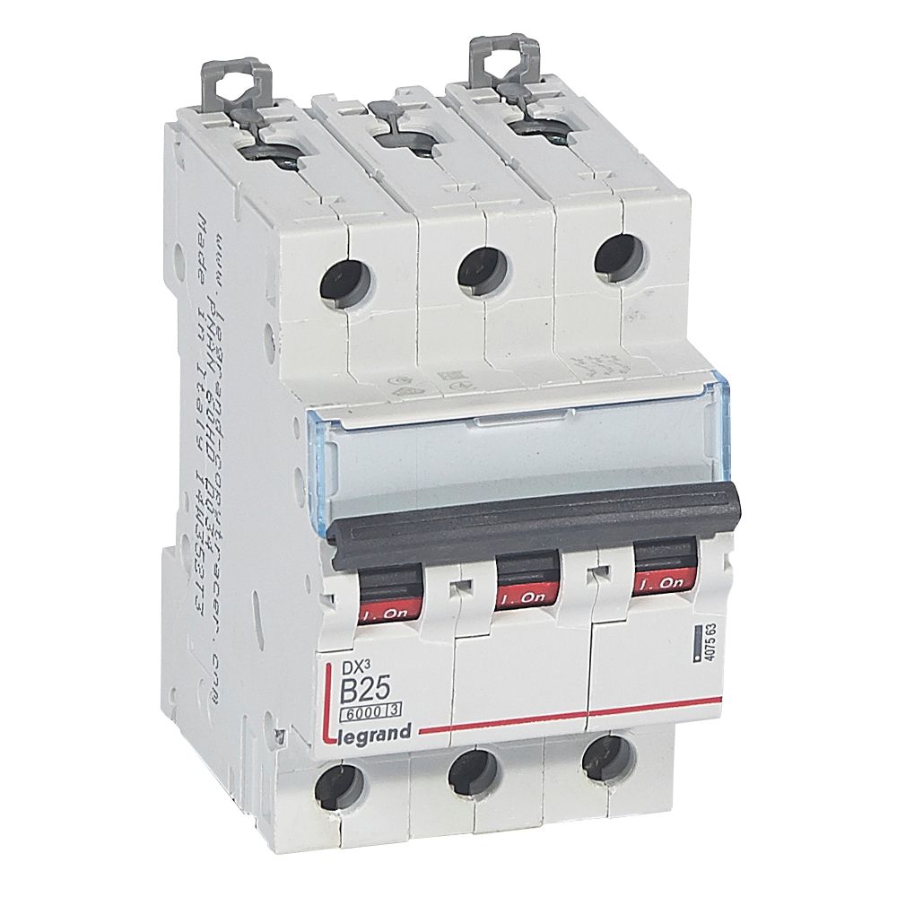 WYŁĄCZNIK NADPRĄDOWY B 25A 3-POLOWY CHARAKTERYSTYKA B SERII DX3 S303 - 407563 - LEGRAND