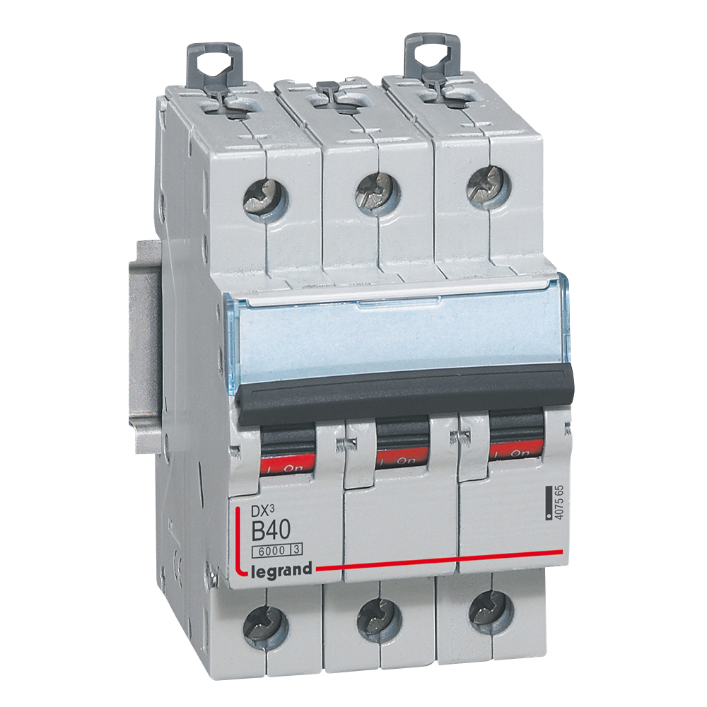 WYŁĄCZNIK NADPRĄDOWY B 40A 3-POLOWY CHARAKTERYSTYKA B SERII DX3 S303 - 407565 - LEGRAND