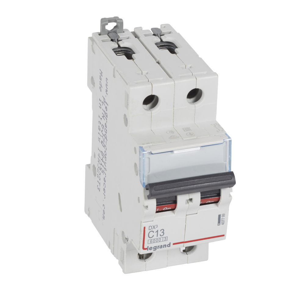 WYŁĄCZNIK NADPRĄDOWY C 13A 2-POLOWY CHARAKTERYSTYKA C SERII DX3 S302 - 407799 - LEGRAND