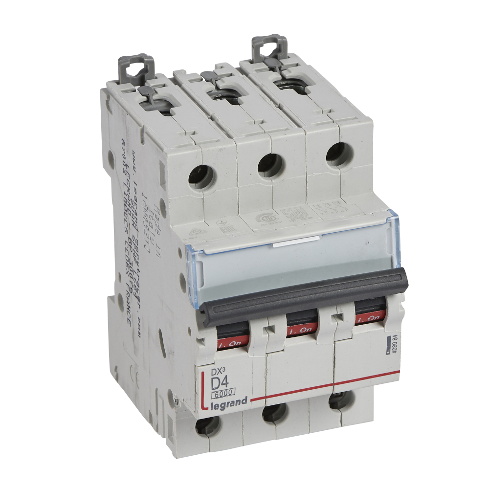 WYŁĄCZNIK NADPRĄDOWY D 4A 3 POLOWY CHARAKTERYSTYKA D SERII DX3 S 303 - 408084 - LEGRAND