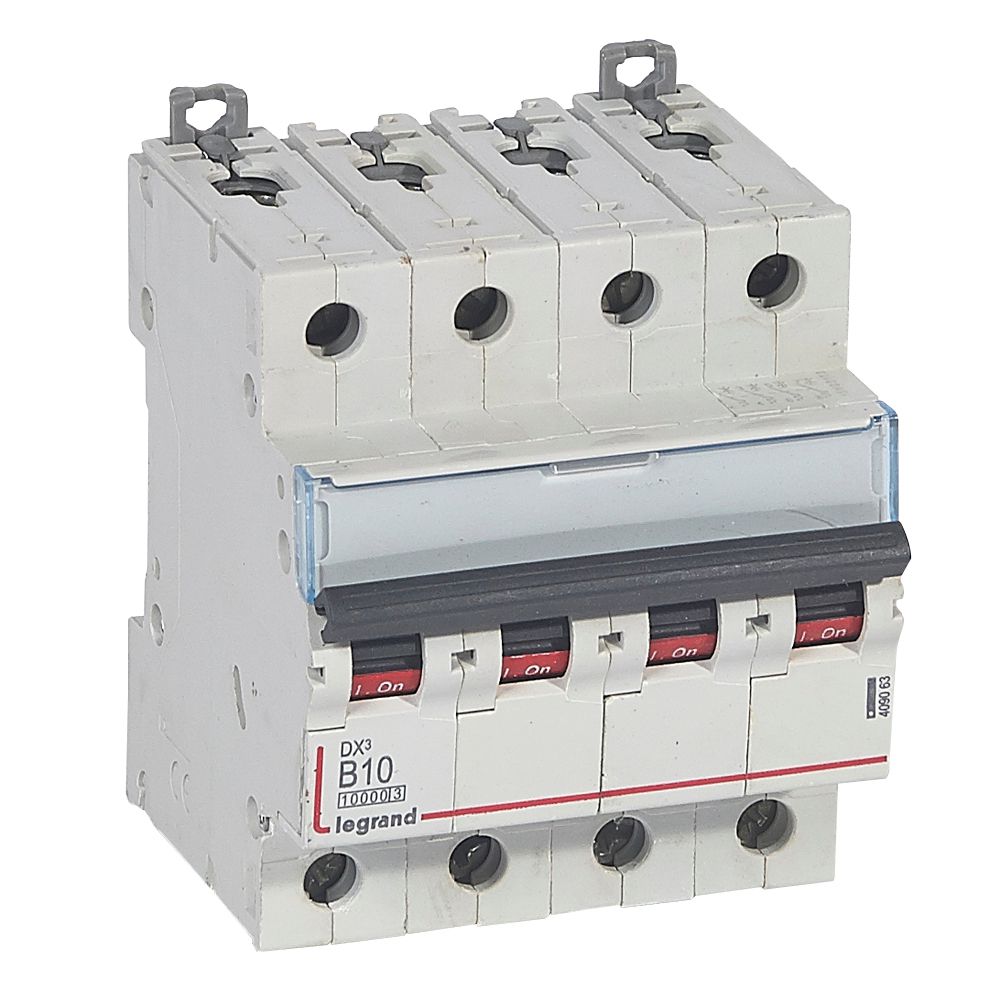 WYŁĄCZNIK NADPRĄDOWY B 10A 4 POLOWY CHARAKTERYSTYKA B SERII DX3 S 314 - 409063 - LEGRAND