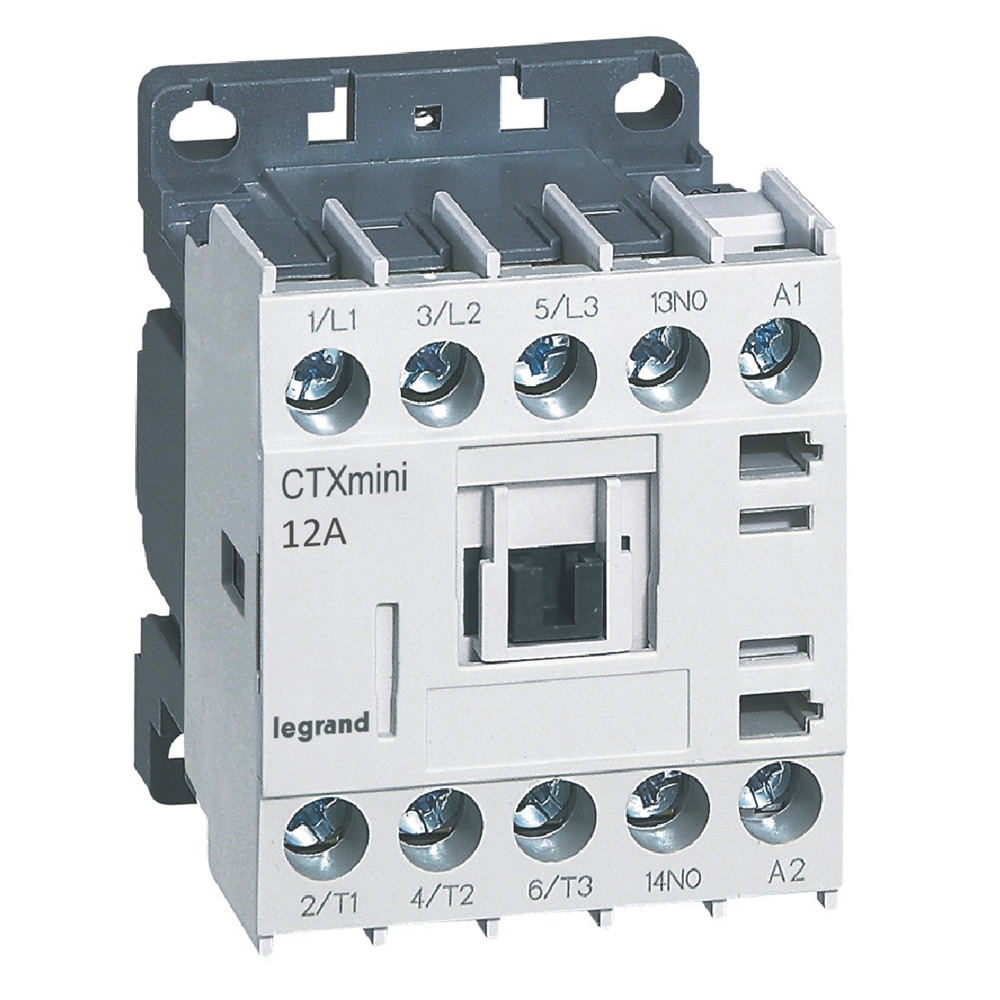 STYCZNIK MOCY MINI 12A 3 BIEGUNY STYK POMOCNICZY 1NO STEROWANIE 24V AC CTX3 - 417040 - LEGRAND