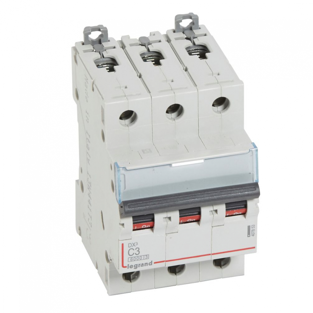 WYŁĄCZNIK NADPRĄDOWY C 3A 3 POLOWY CHARAKTERYSTYKA C SERII DX3 S 303 - 407853 - LEGRAND
