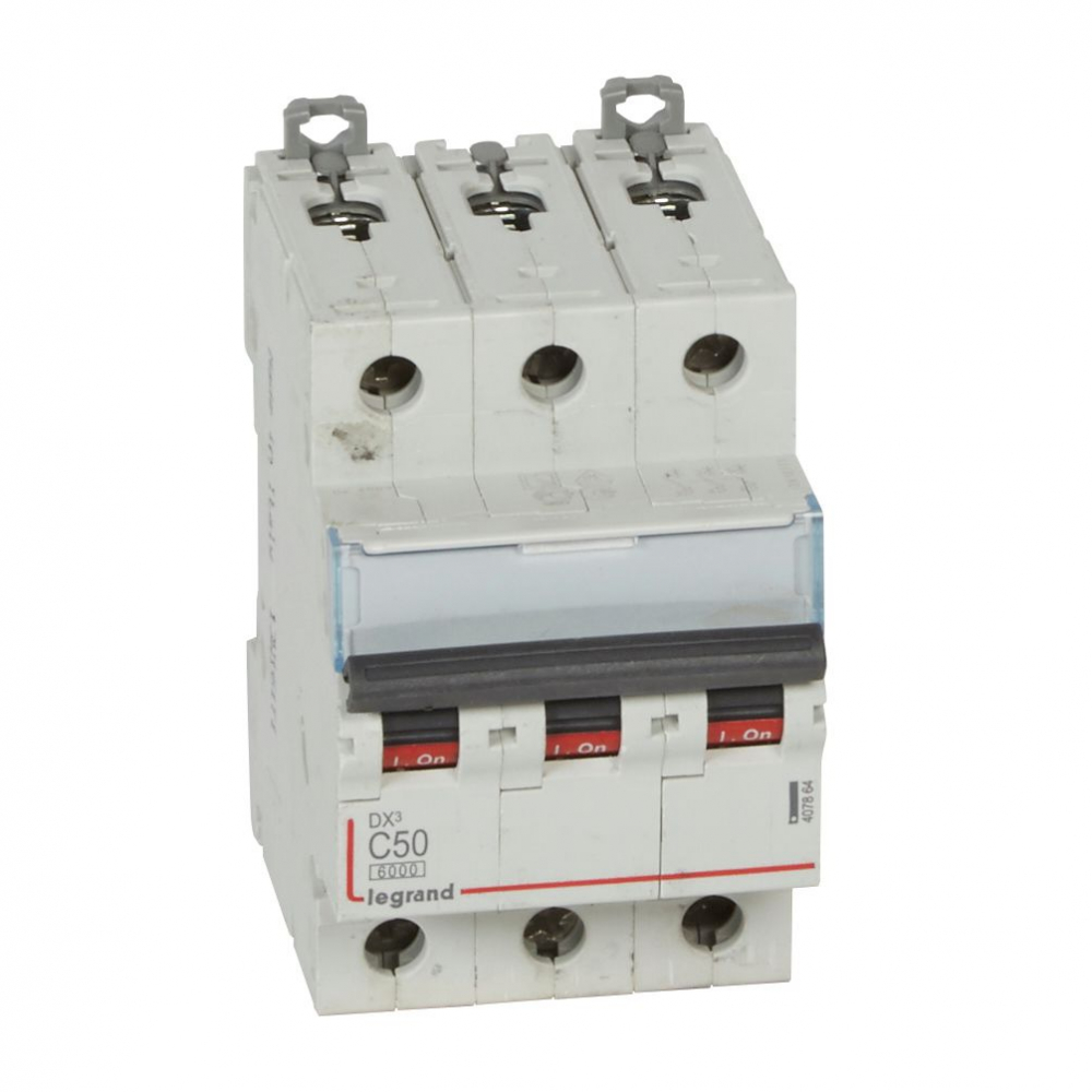 WYŁĄCZNIK NADPRĄDOWY C 50A 3 POLOWY CHARAKTERYSTYKA C SERII DX3 S 303 - 407864 - LEGRAND