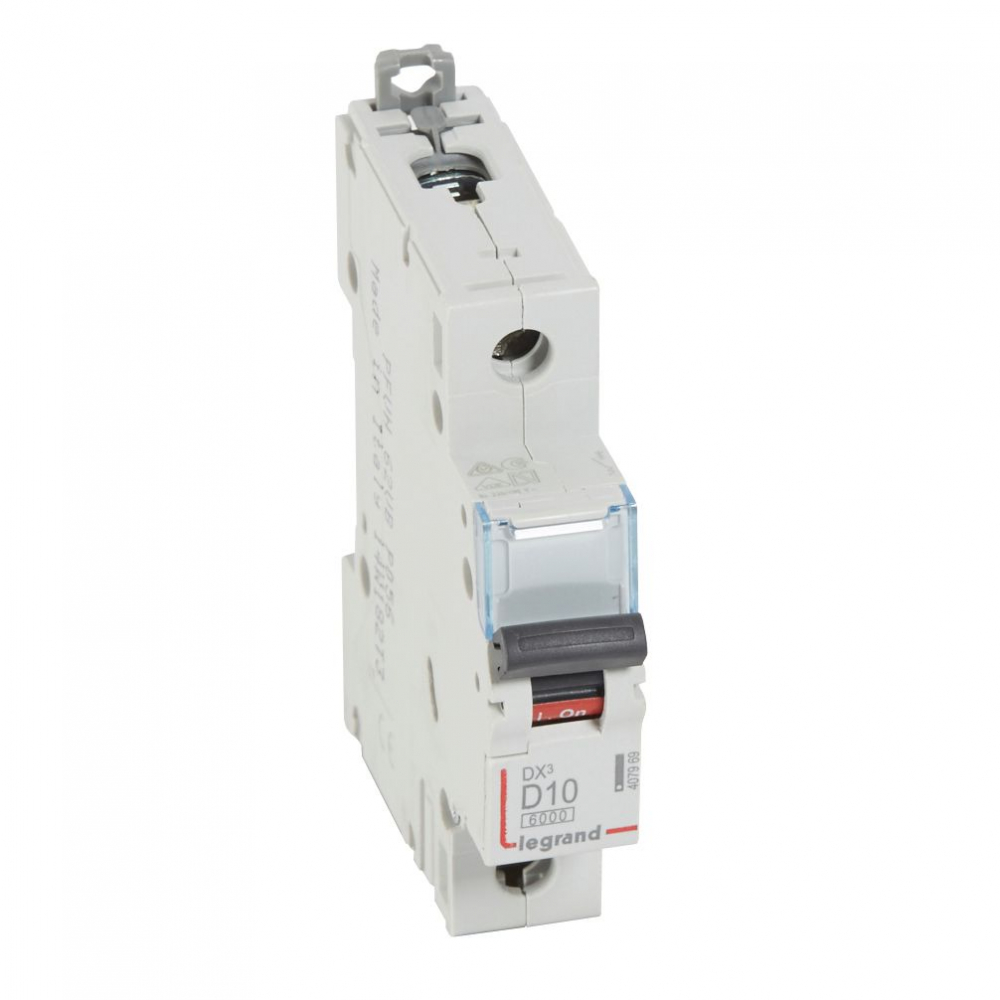WYŁĄCZNIK NADPRĄDOWY D 10A 1 POLOWY CHARAKTERYSTYKA D SERII DX3 S 301 - 407969 - LEGRAND