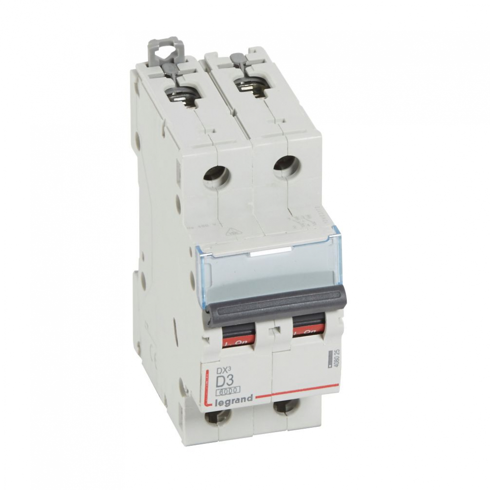 WYŁĄCZNIK NADPRĄDOWY D 3A 2 POLOWY CHARAKTERYSTYKA D SERII DX3 S 302 - 408025 - LEGRAND