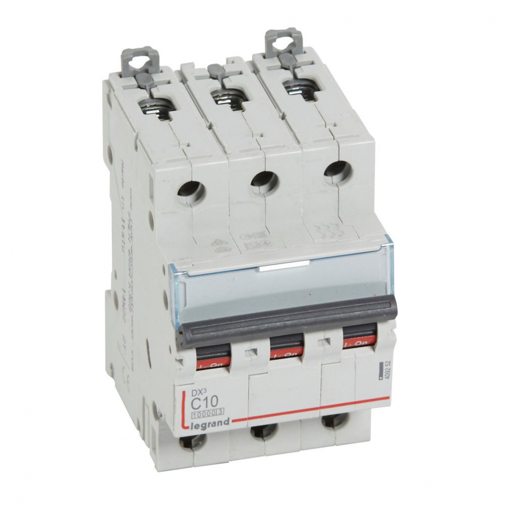 WYŁĄCZNIK NADPRĄDOWY C 10A 3 POLOWY CHARAKTERYSTYKA C SERII DX3 S313 - 409252 - LEGRAND