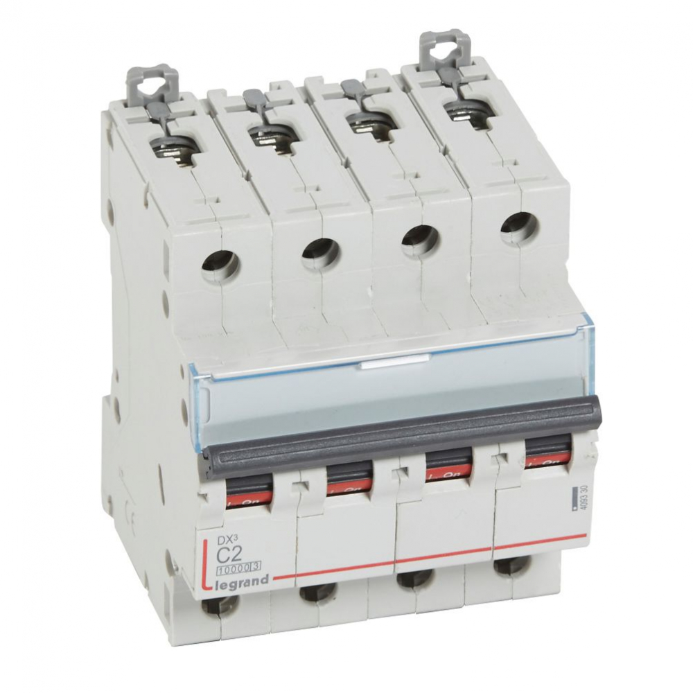 WYŁĄCZNIK NADPRĄDOWY C 2A 4 POLOWY CHARAKTERYSTYKA C SERII DX3 S314 - 409330 - LEGRAND