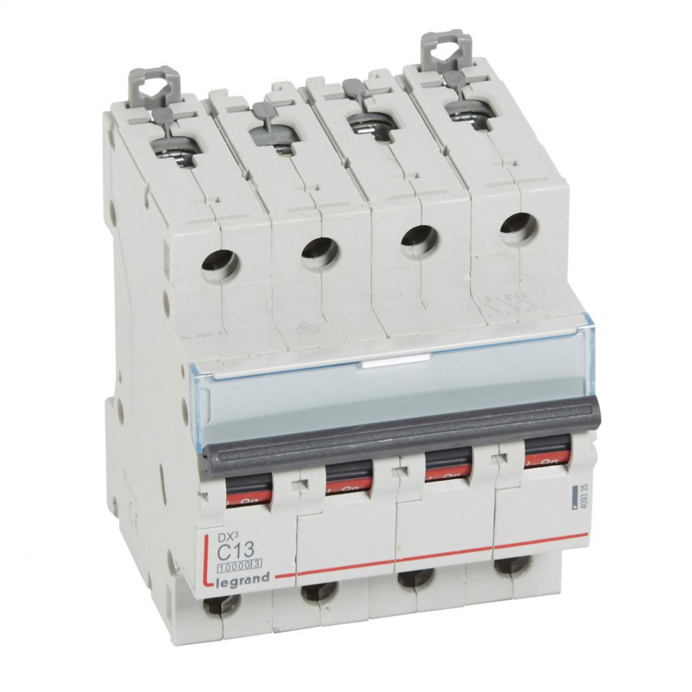 WYŁĄCZNIK NADPRĄDOWY C 13A 4 POLOWY CHARAKTERYSTYKA C SERII DX3 S314 - 409335 - LEGRAND