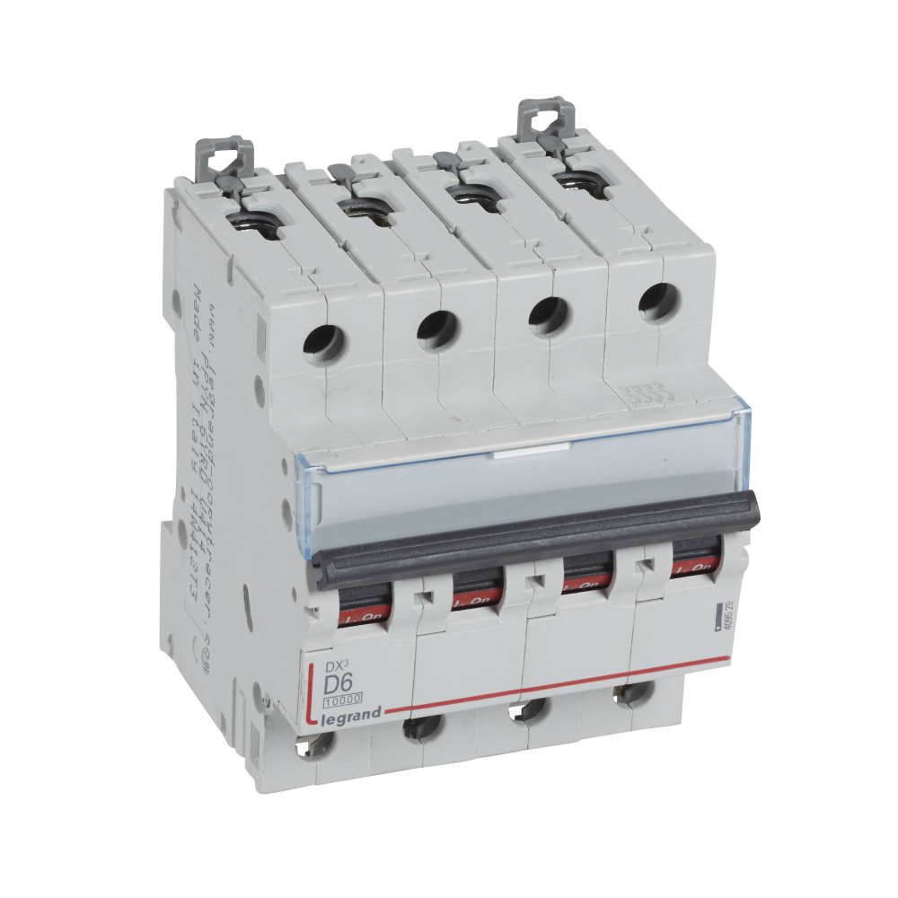 WYŁĄCZNIK NADPRĄDOWY D 6A 4 POLOWY CHARAKTERYSTYKA D SERII DX3 S314 - 409529 - LEGRAND