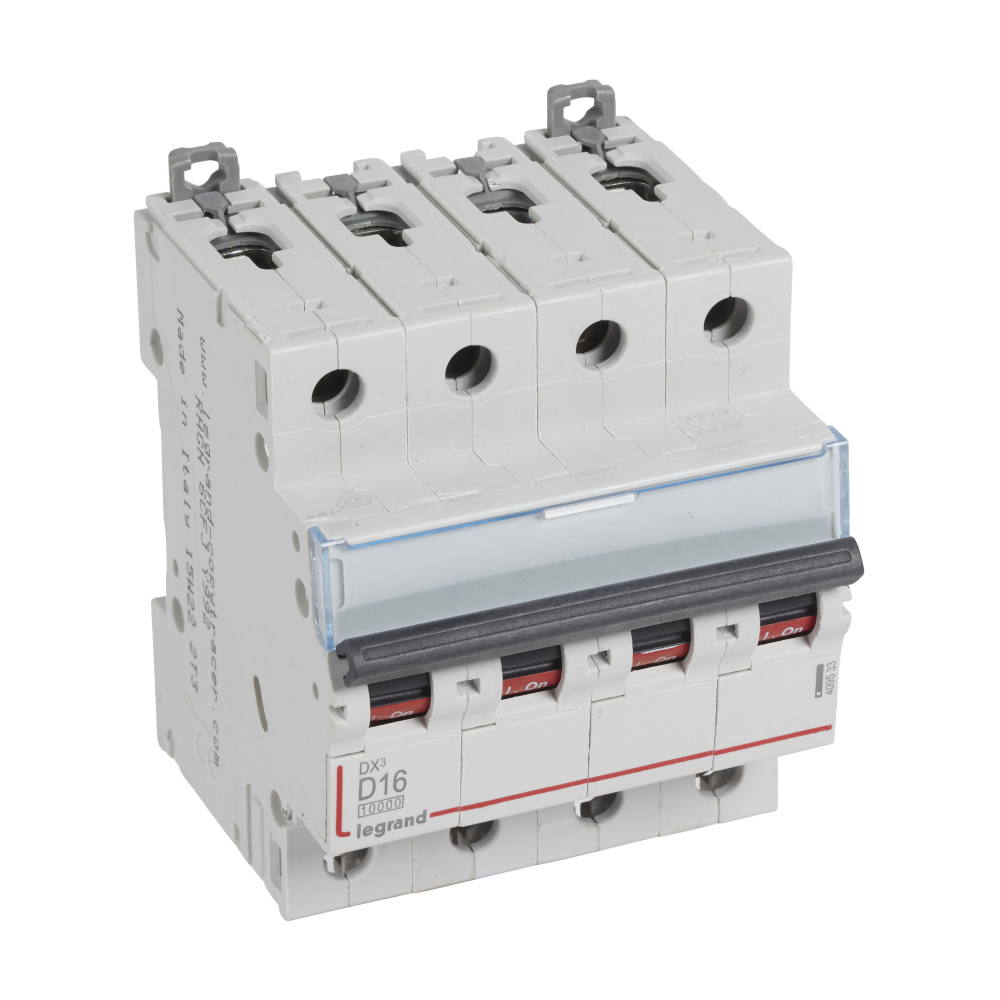WYŁĄCZNIK NADPRĄDOWY D 16A 4 POLOWY CHARAKTERYSTYKA D SERII DX3 S314 - 409533 - LEGRAND