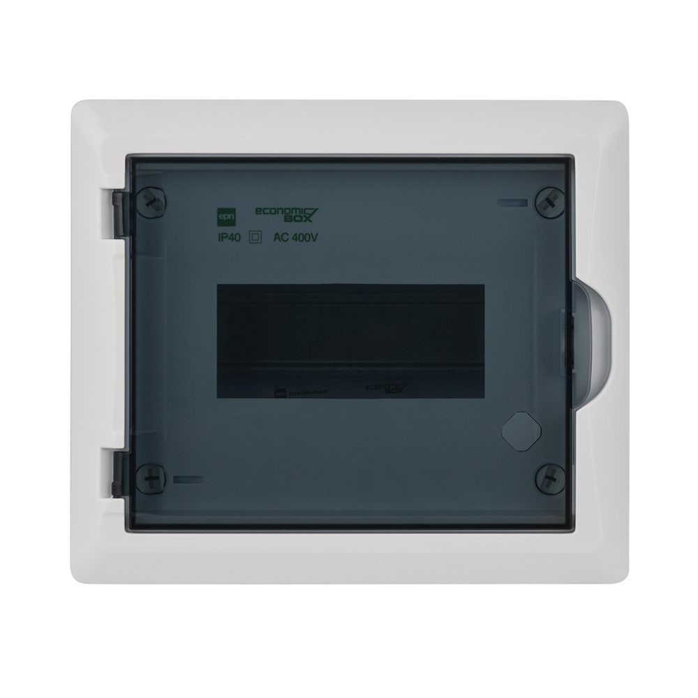 ROZDZIELNIA RP 1/8 (N+PE) L P 40 DRZWI TRANSPARENTNE DYMNE ECONOMIC BOX - 2512-01 - ELEKTRO-PLAST NASIELSK