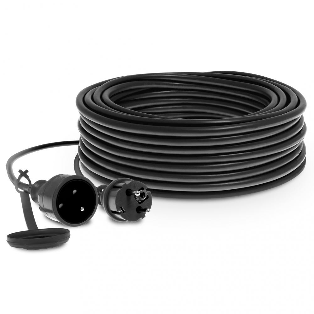 PRZEDŁUŻACZ WARSZTATOWY 10MB JEDNOGNIAZDOWY 2P+Z H05RR-F (OW) 3x2,5 CZARNY 16A 4000W IP44 PRZEWÓD GUMOWY - PJ-PRO/Z/10M/3X2,5/H05RR-F CZARNY - PLASTROL