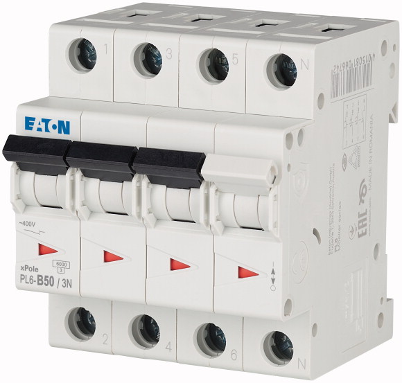 WYŁĄCZNIK NADPRĄDOWY 3 POLOWY Z TOREM NEUTRALNYM - 106903 - EATON