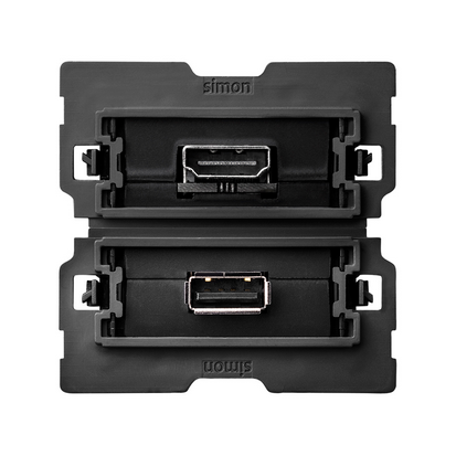Gniazdo HDMI, v 1.4 żeńskie + USB, 2.0, typ A żeńskie (mechanizm, bez ramki montażowej) - 10000563-039 - KONTAKT SIMON