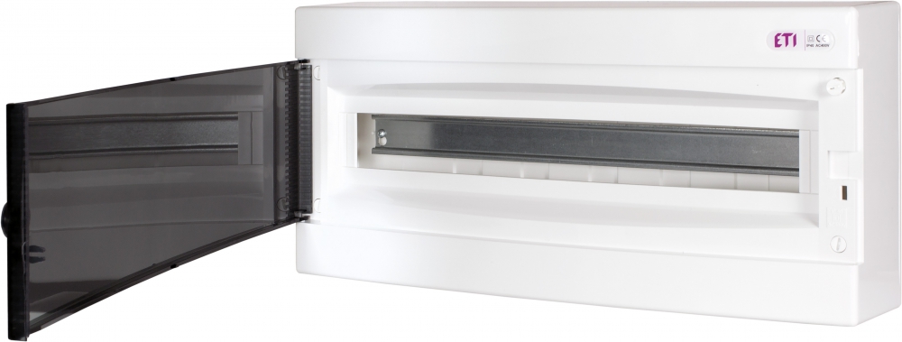 ROZDZIELNIA TWORZYWO NATYNKOWA IP40 1X24 MOD DRZWI TRANSPARENTNE ECT 1X24PT-S - 001100282 - ETI
