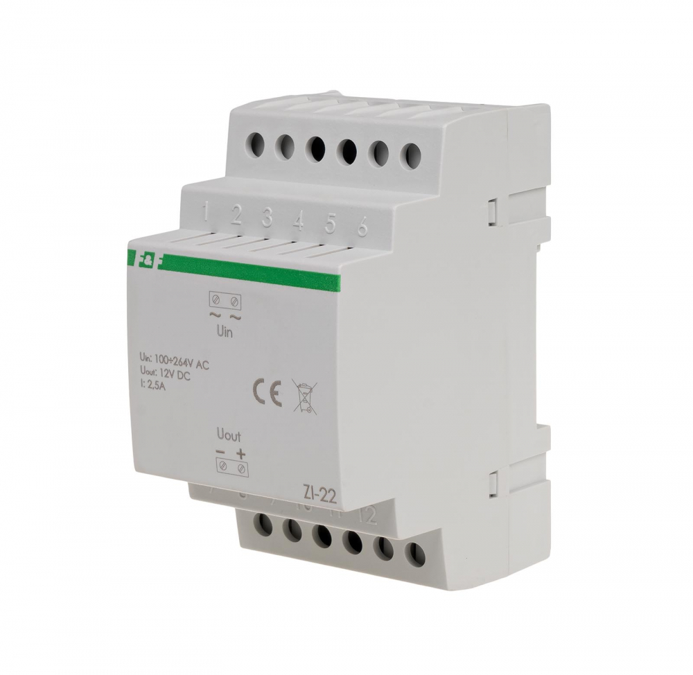 Zasilacz impulsowy ZI-22 12V DC 2,5A - ZI-22 - F&F