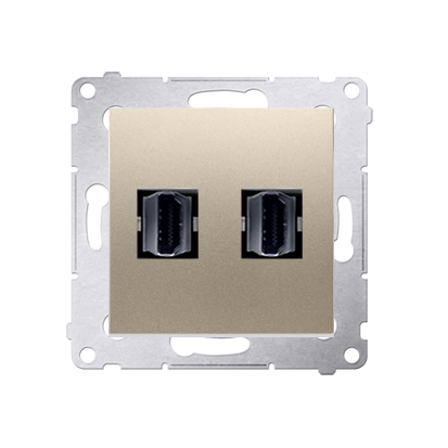 GNIAZDO HDMI PODWÓJNE (MODUŁ); ZŁOTY MAT - DGHDMI2.01/44 - KONTAKT SIMON