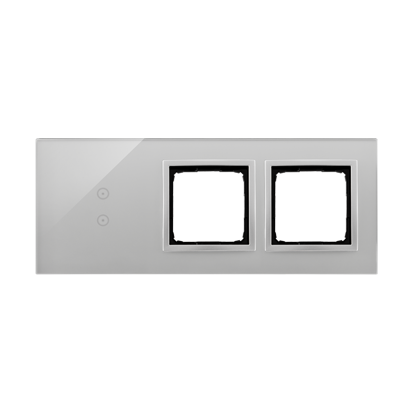 PANEL DOTYKOWY S54 TOUCH, 3 MODUŁY, 2 POLA DOTYKOWE PIONOWE + 2 OTWORY NA OSPRZĘTY S54, SREBRNA MGŁA - DSTR3300/71 - KONTAKT SIMON