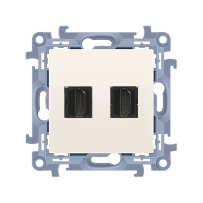 GNIAZDO HDMI VER.1.4 PODWÓJNE (MODUŁ); KREM - CGHDMI2.01/41 - KONTAKT SIMON