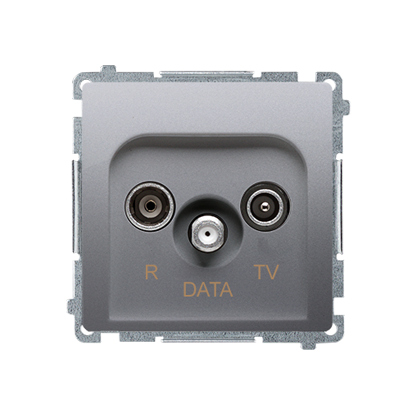 GNIAZDO ANTENOWE R-TV-DATA (MODUŁ). 1X WEJŚCIE: 5–862 MHZ; SREBRNY MAT - BMAD.01/43 - KONTAKT SIMON