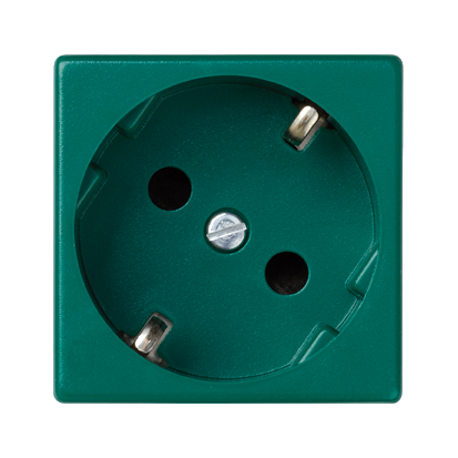GNIAZDO K45 Z SCHUKO 16A/230V~, SZYBKOZŁĄCZKI; ZIELONY - K11/27 - KONTAKT SIMON
