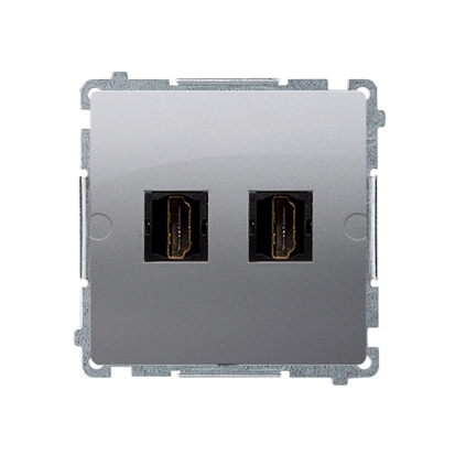 GNIAZDO HDMI PODWÓJNE (MODUŁ); SREBRNY MAT - BMGHDMI2.01/43 - KONTAKT SIMON
