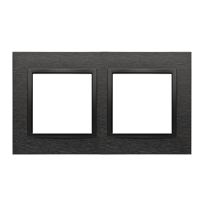 RAMKA 2-KROTNA NATURE-METAL, INOX DARK, IP20/IP44* (*IP44-NALEŻY ZASTOSOWAĆ ZESTAW USZCZELEK DUN2) - DRN2/83 - KONTAKT SIMON