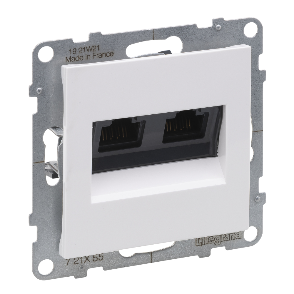 GNIAZDO 2XRJ45/KAT 6A UTP BIAŁY SUNO - 721155 - LEGRAND