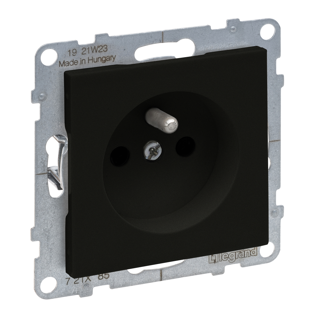 GNIAZDO POJEDYNCZE 2P+Z 16 A 250V ZACISKI ŚRUBOWE CZARNY SUNO - 721485 - LEGRAND